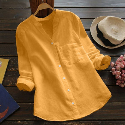 Dahlia | Elegant Linen Long-Sleeve Blouse
