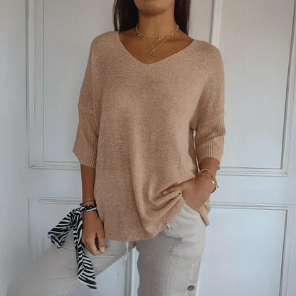 Fenella - Casual Solid Color Work Top