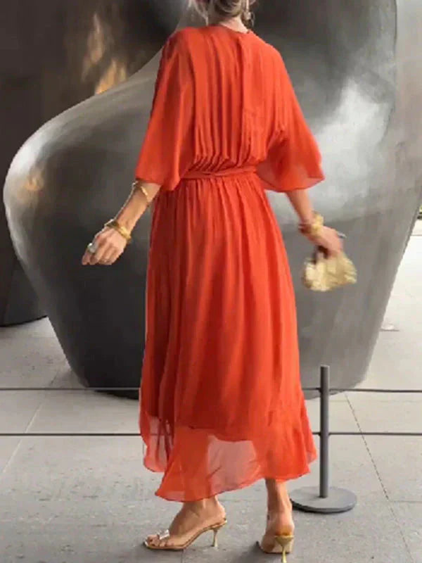 Monica - V-neck chiffon dress