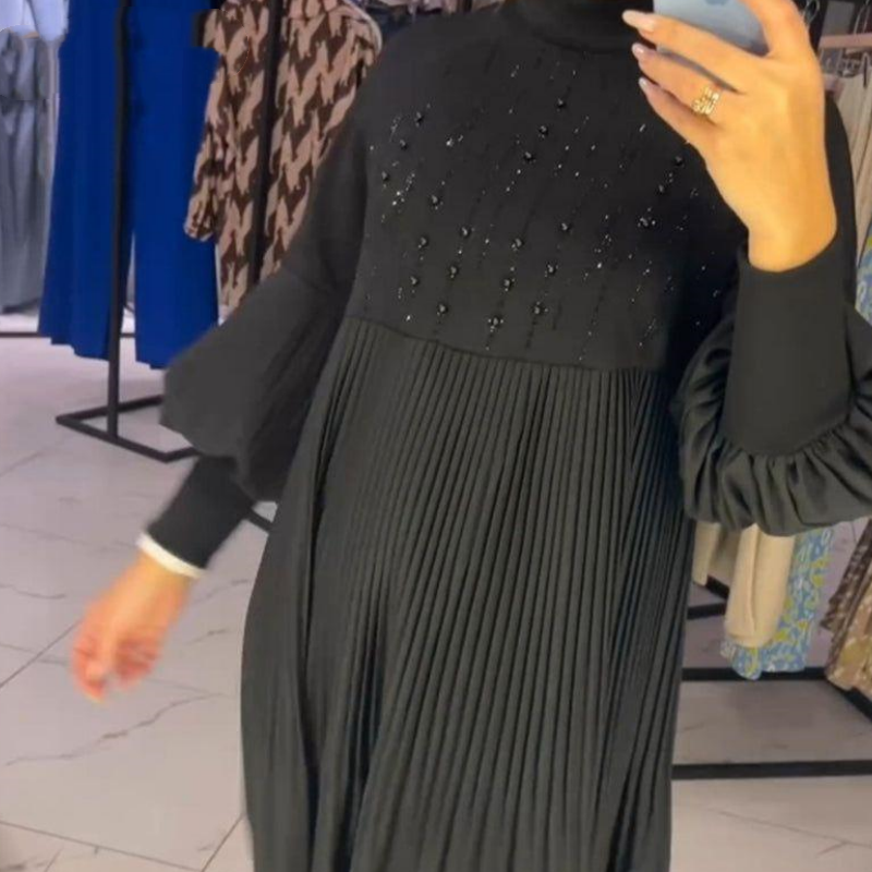 Sara | Plus Lantern Sleeve Dress