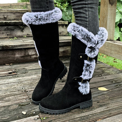 Sophie Mid-Calf Snow Boots with Thick Faux Fur Lining