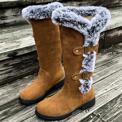Sophie Mid-Calf Snow Boots with Thick Faux Fur Lining